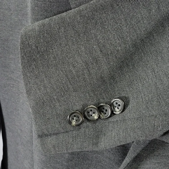 Chaps Men's Sport Coat Blazer Two‎ Button Charcoal Gray Polyester Blend Sz 48L